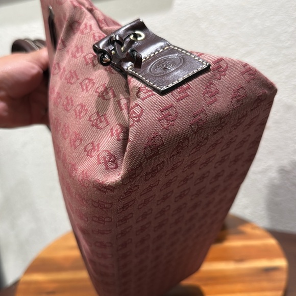 Dooney & Bourke Plum/Burgundy Monogram Canvas Bag. - Picture 8 of 16